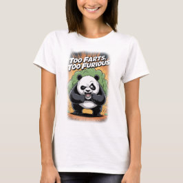 Camiseta Panda divertido haciendo pedos en negro