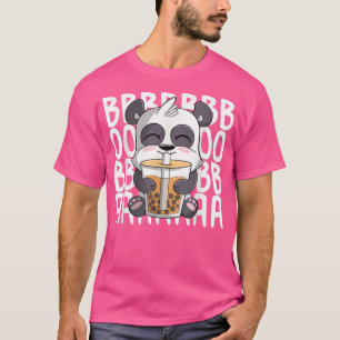 Camiseta panda divertido lindo Kawaii Anime Panda Beber Bob