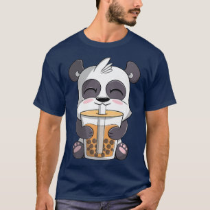 Camiseta panda divertido lindo Kawaii Anime Panda Beber Bob