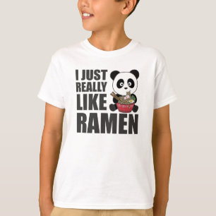 Camiseta Panda dulce de fideos japoneses de Ramen come Rame