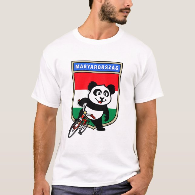 Camiseta Panda en bicicleta de Hungría (Anverso)