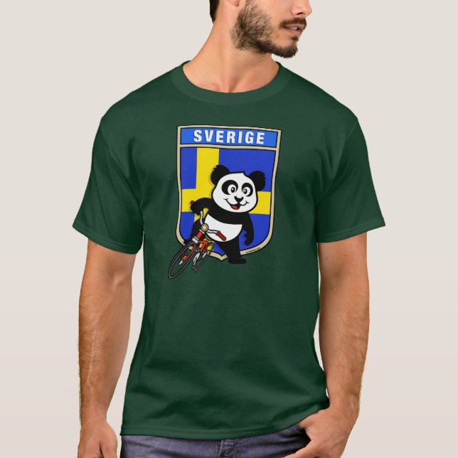 Camiseta Panda en bicicleta de Suecia (Anverso)