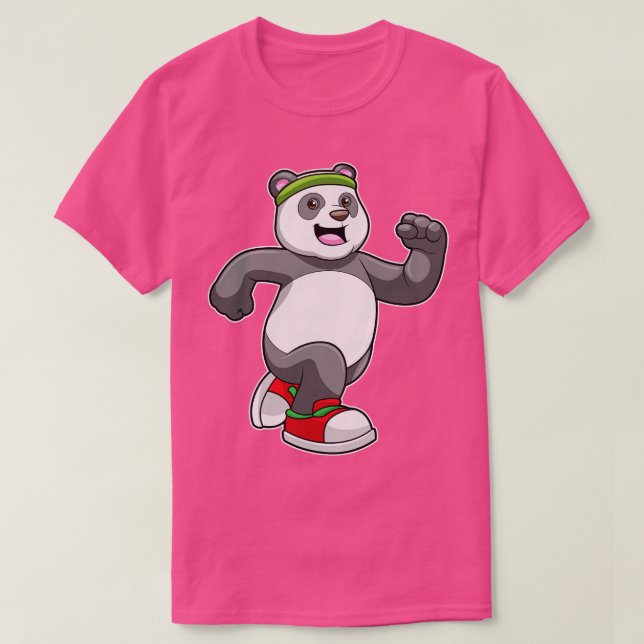 Camiseta Panda en carrera con cabeza (Diseño del anverso)