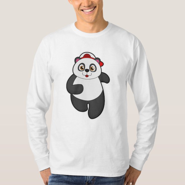 Camiseta Panda en carrera con gorra (Anverso)