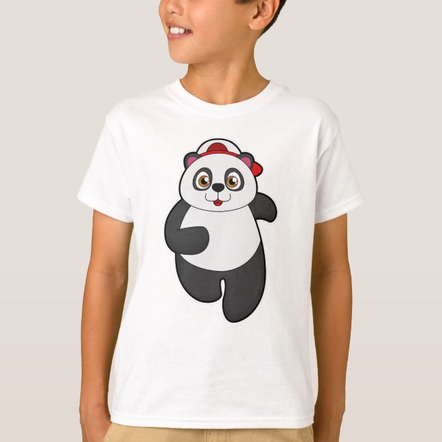 Camiseta Panda en carrera con gorra (Anverso)