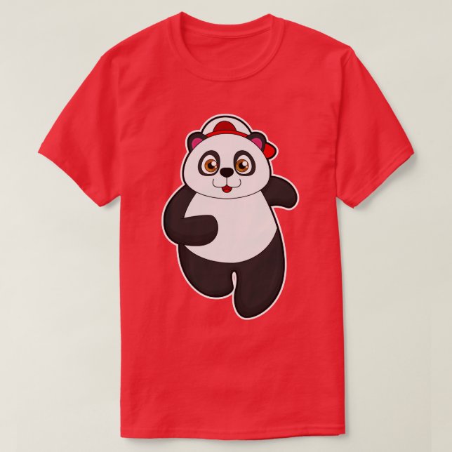 Camiseta Panda en carrera con gorra (Diseño del anverso)
