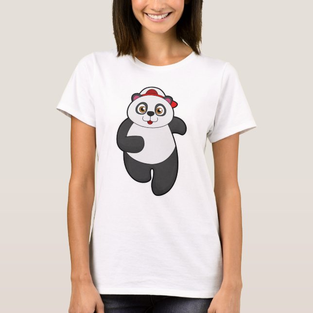 Camiseta Panda en carrera con gorra (Anverso)