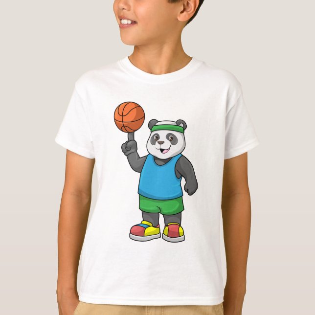 Camiseta Panda en Deportes con Baloncesto (Anverso)