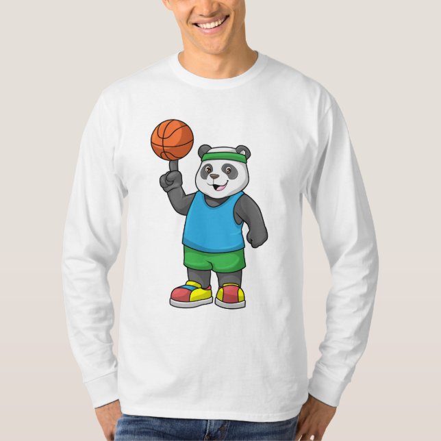 Camiseta Panda en Deportes con Baloncesto (Anverso)