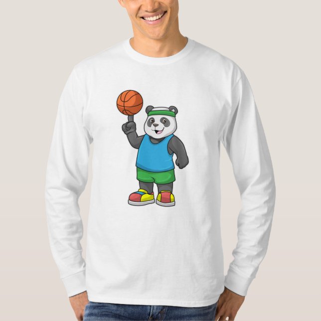 Camiseta Panda en Deportes con Baloncesto (Anverso)
