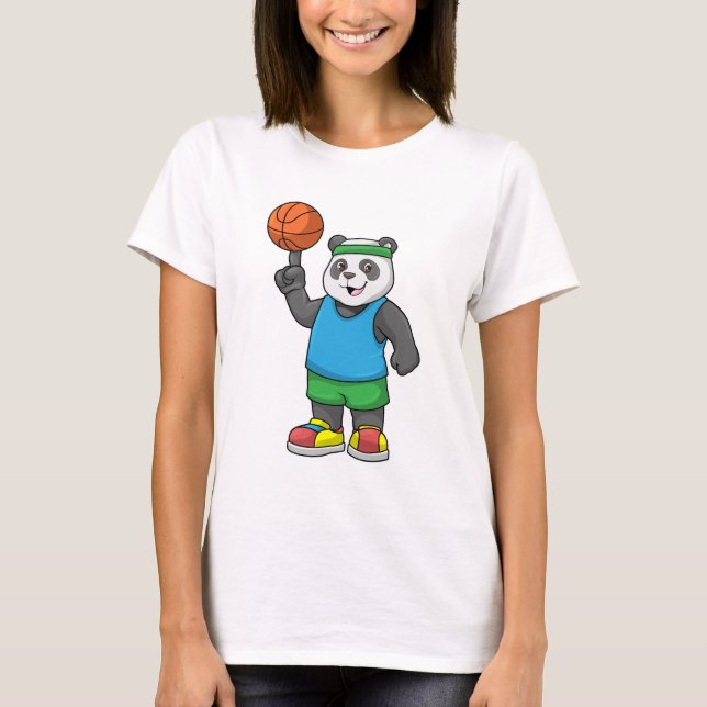 Camiseta Panda en Deportes con Baloncesto (Anverso)