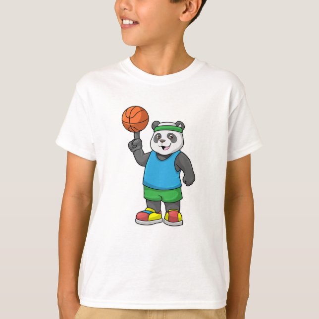 Camiseta Panda en Deportes con Baloncesto (Anverso)