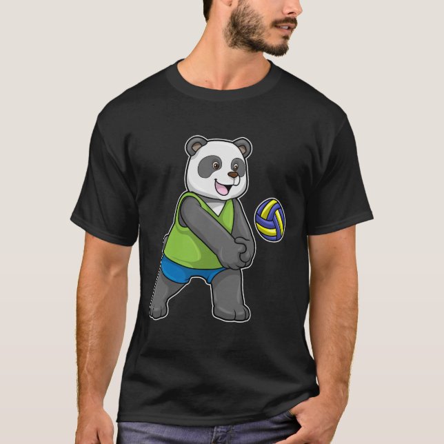 Camiseta Panda en Deportes con Voleibol (Anverso)