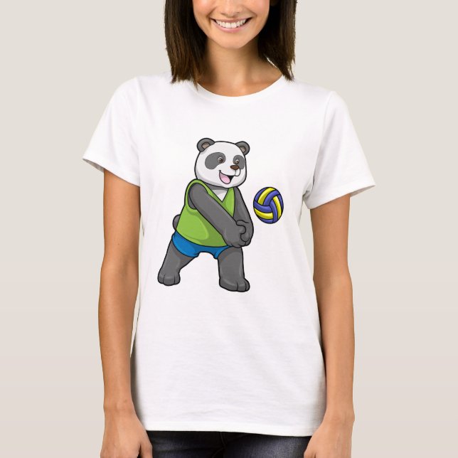 Camiseta Panda en Deportes con Voleibol (Anverso)