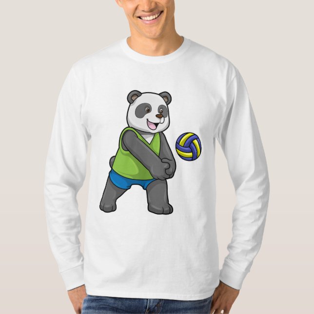 Camiseta Panda en Deportes con Voleibol (Anverso)