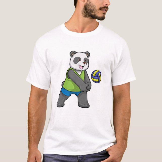 Camiseta Panda en Deportes con Voleibol (Anverso)