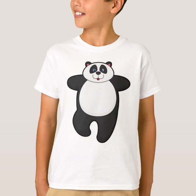 Camiseta Panda en ejercicio de Stretching de Yoga (Anverso)