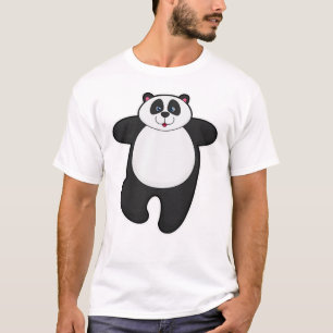 Camiseta Panda en ejercicio de Stretching de Yoga