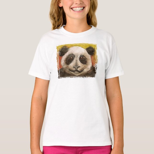Camiseta Panda en el negro para los niños (Anverso)