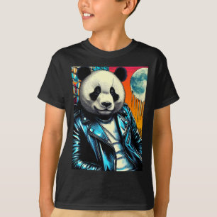 Camiseta Panda En El Pegatina De La Ciudad 2
