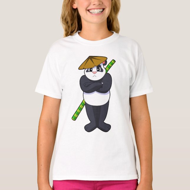 Camiseta Panda en el Stick contra las artes marciales. (Anverso)