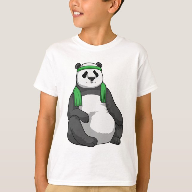 Camiseta Panda en Fitness con toalla (Anverso)