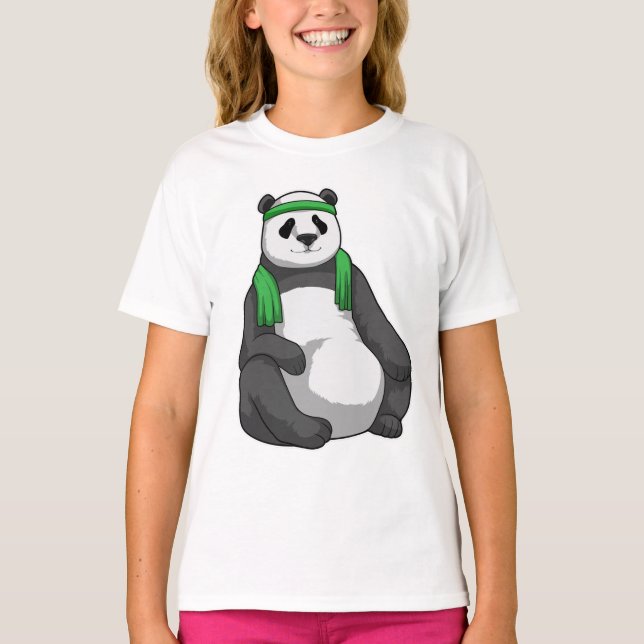 Camiseta Panda en Fitness con toalla (Anverso)