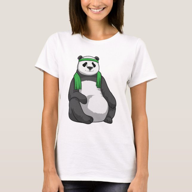 Camiseta Panda en Fitness con toalla (Anverso)