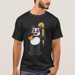 Camiseta Panda en hockey con bate de hockey