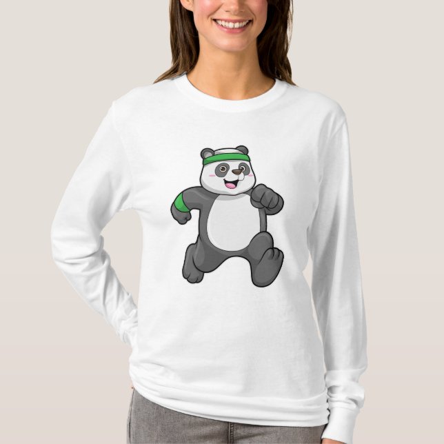 Camiseta Panda en Jogging with Headband (Anverso)