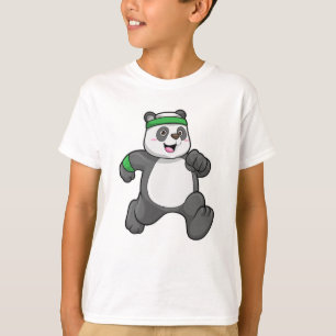 Camiseta Panda en Jogging with Headband y Sweatband