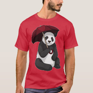 Camiseta Panda en la lluvia con el paraguas