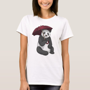 Camiseta Panda en la lluvia con el paraguas