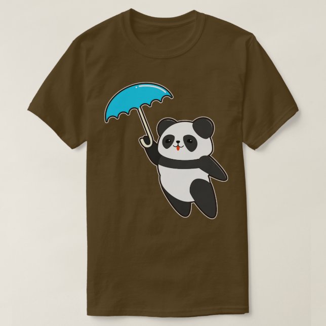 Camiseta Panda en la lluvia con el paraguas 2 (Diseño del anverso)