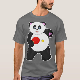 Camiseta Panda en ping pong con raqueta de tenis de mesa