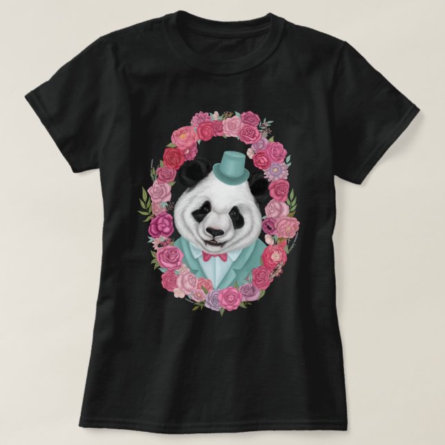Camiseta Panda en sombrero superior (Diseño del anverso)