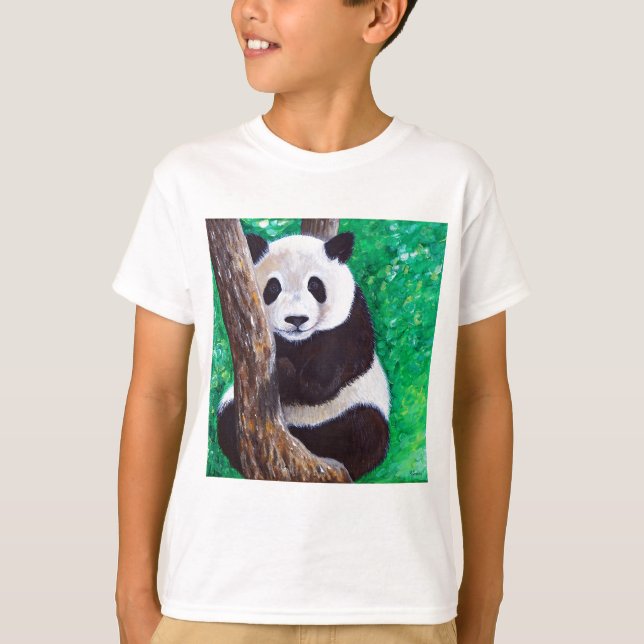 Camiseta Panda en una pintura de árbol (Anverso)