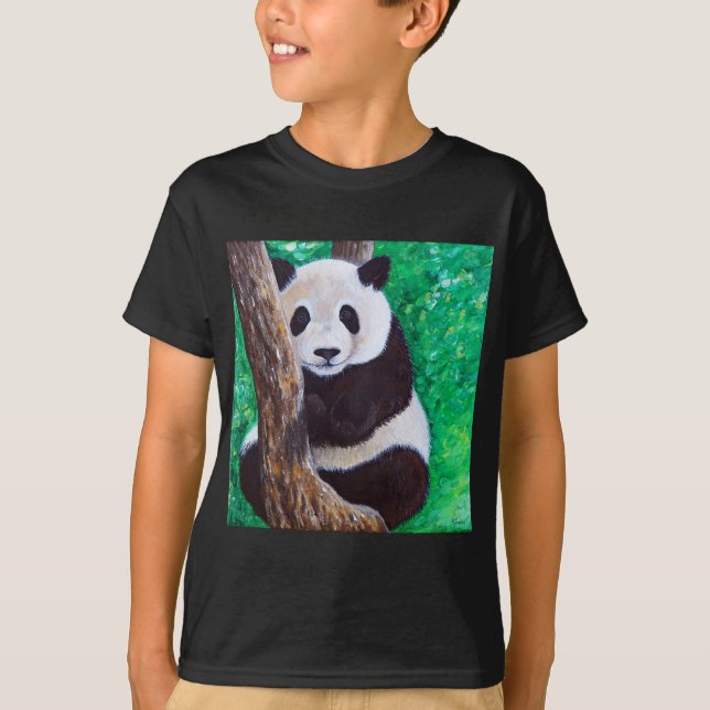 Camiseta Panda en una pintura de árbol (Anverso)