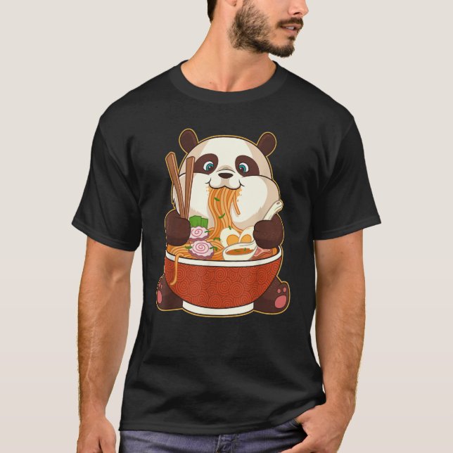Camiseta PANDA ENCENDIDO POR RAMEN | Grasa Panda Comiendo R (Anverso)