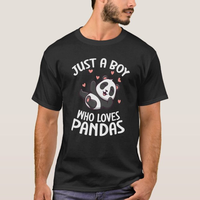 Camiseta Panda Es Solo Un Niño Que Ama A Pandas (Anverso)