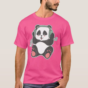 Camiseta Panda escuchando a un amigo musical