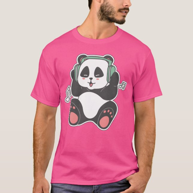 Camiseta Panda escuchando a un amigo musical (Anverso)