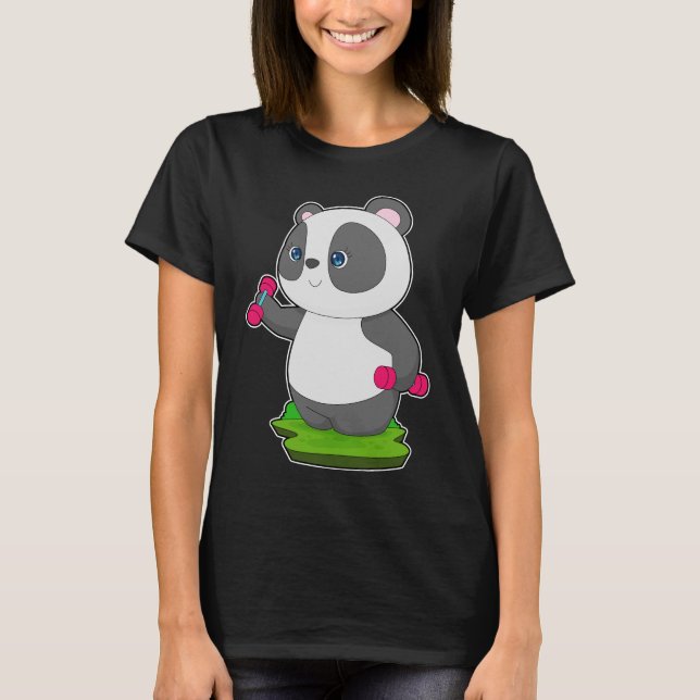 Camiseta Panda Fitness Dumbbells (Anverso)