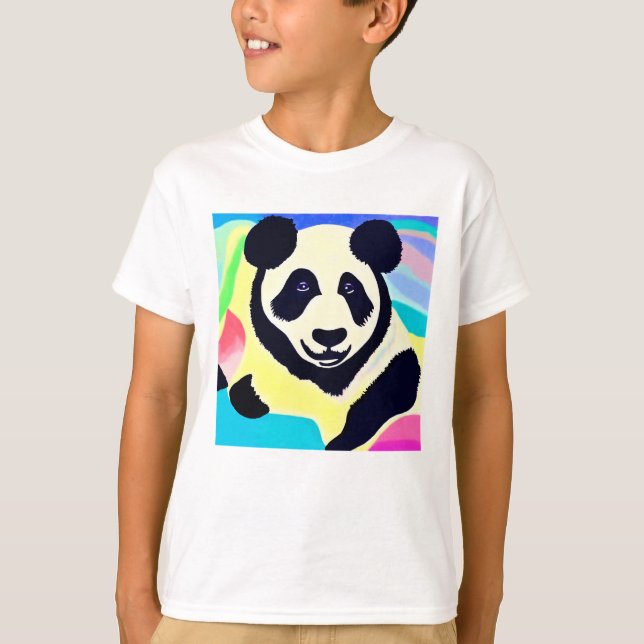 Camiseta Panda fond multicolore (Anverso)