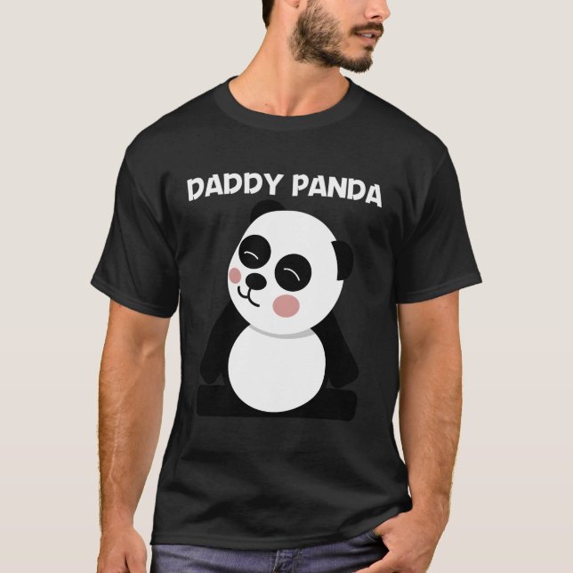 Camiseta Panda For Dad Black White Bear Cubo (Anverso)