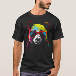 Camiseta Panda Gafas de sol colorido Animal Panda