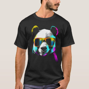 Camiseta Panda Gafas de sol Pintura Animal Motif Panda