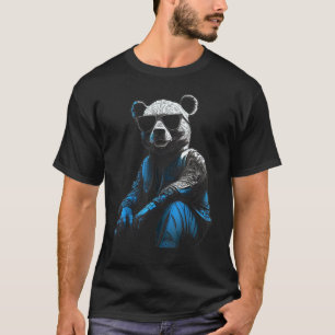 Camiseta Panda Gafas de sol Pintura Animal Motif Panda