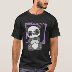 Camiseta Panda Gamer En El Trabajo Kawaii Bear Zo Ambiental