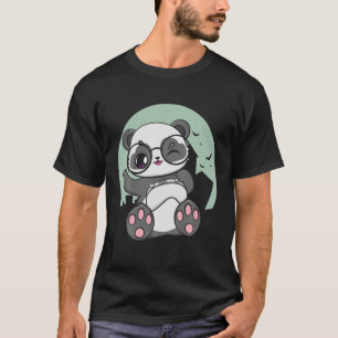 Camiseta Panda Gamer Eyeglasses Moon Art Gaming Otaku Zoolo